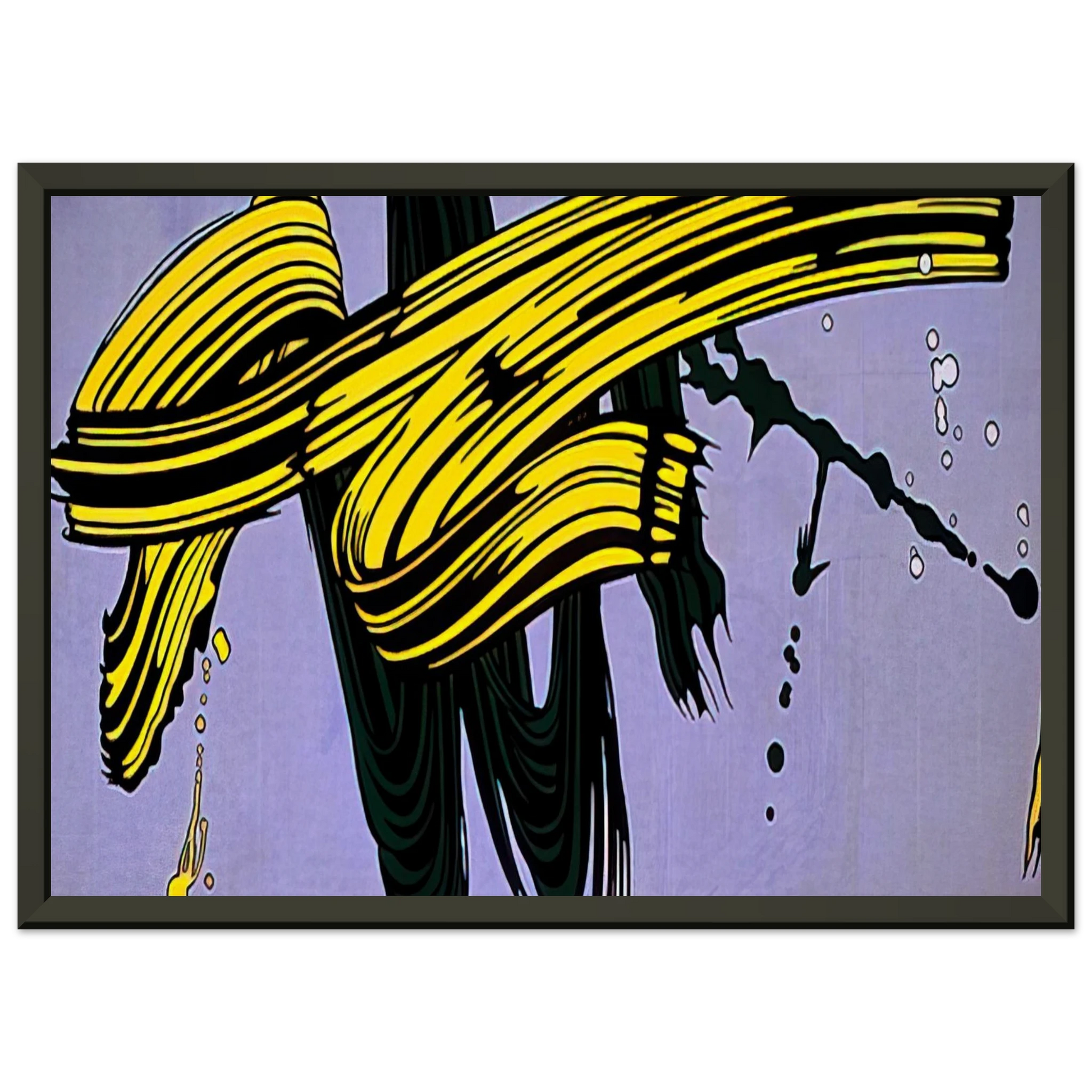 Roy Lichtenstein  YELLOW AND GREEN BRUSHSTROKES 1966 Framed Art Print  - Aluminum Frame - 40x50 cm / 16x20 inches