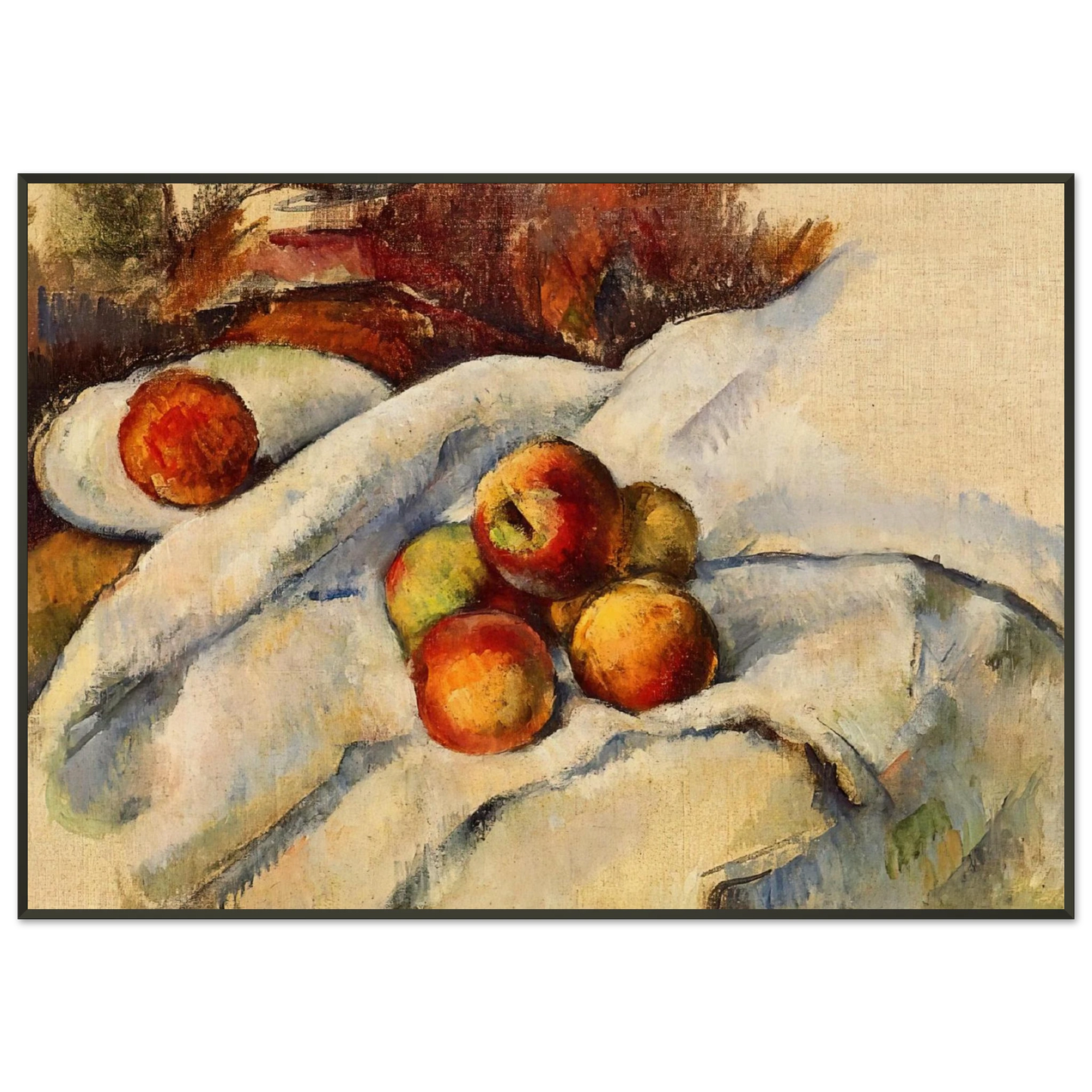 Paul Cezanne  Apples on a Sheet Framed Art Print  - Aluminum Frame - 21x29.7 cm / 8x12"