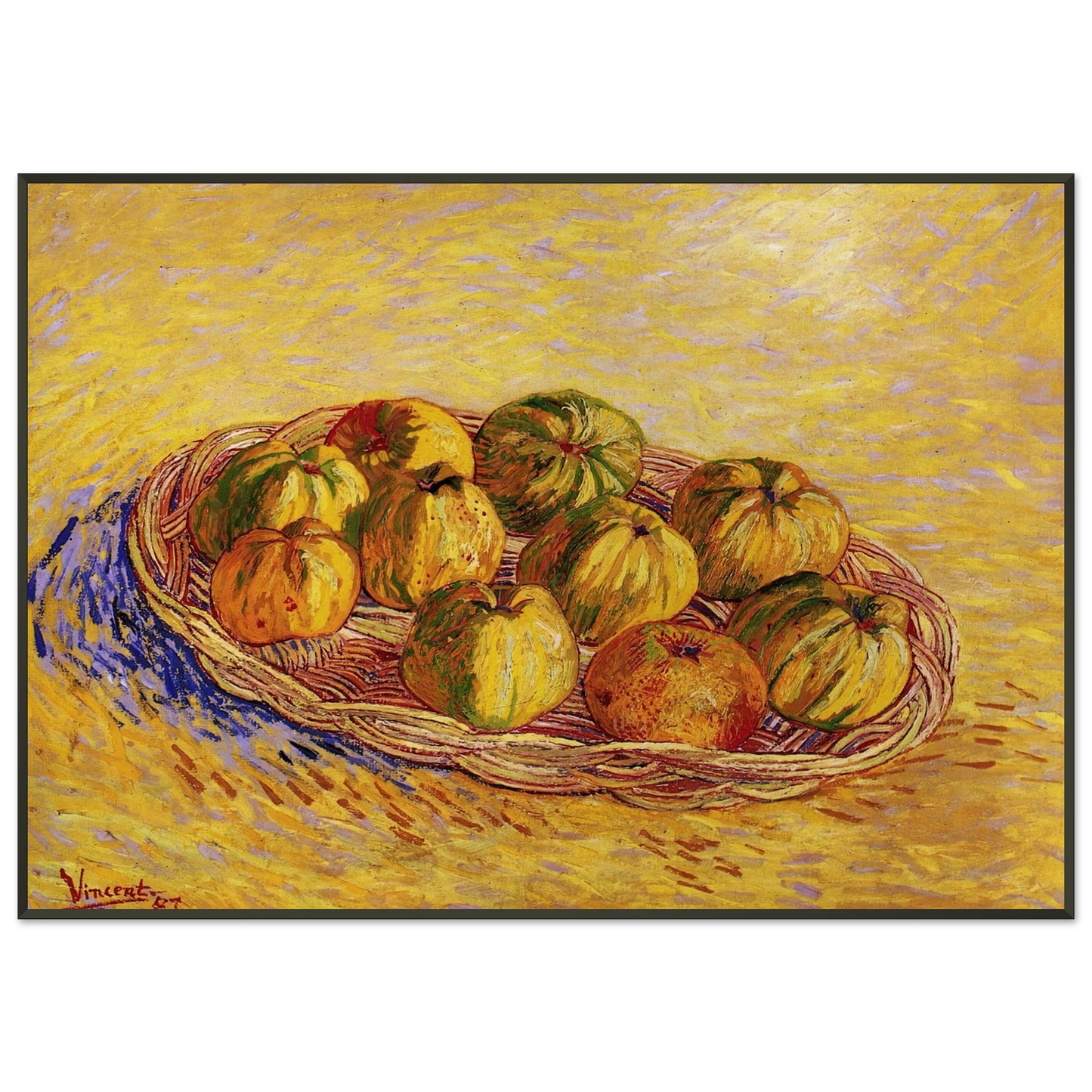Vincent van Gogh  Still Life with Basket of Apples Framed Art Print  - Aluminum Frame - 21x29.7 cm / 8x12"