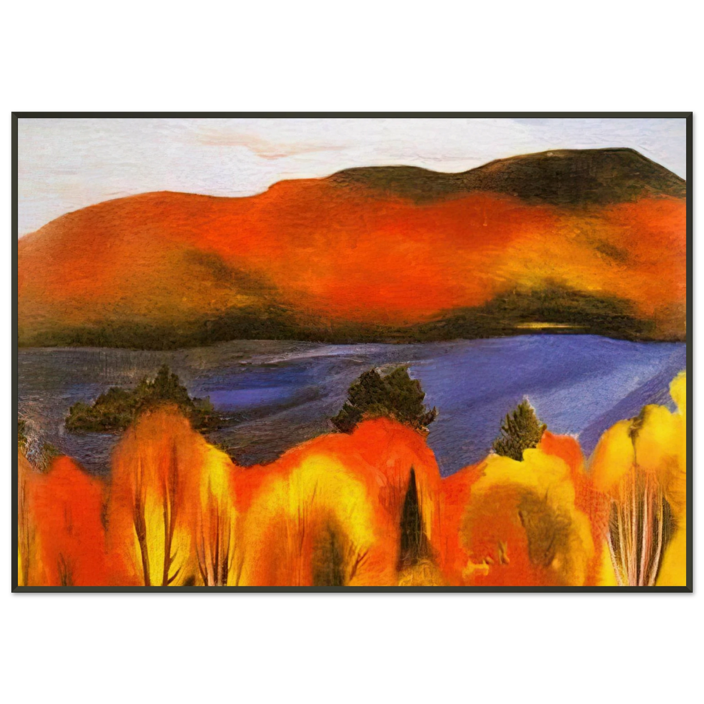 Georgia OKeeffe  Lake George Autumn Framed Art Print  - Aluminum Frame - 21x29.7 cm / 8x12"
