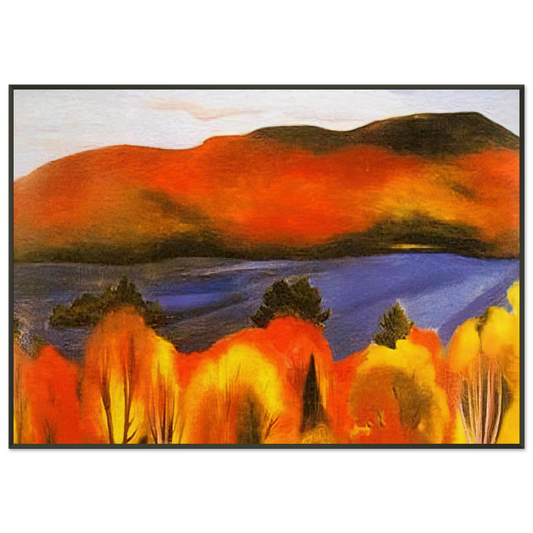 Georgia OKeeffe  Lake George Autumn Framed Art Print  - Aluminum Frame - 21x29.7 cm / 8x12"
