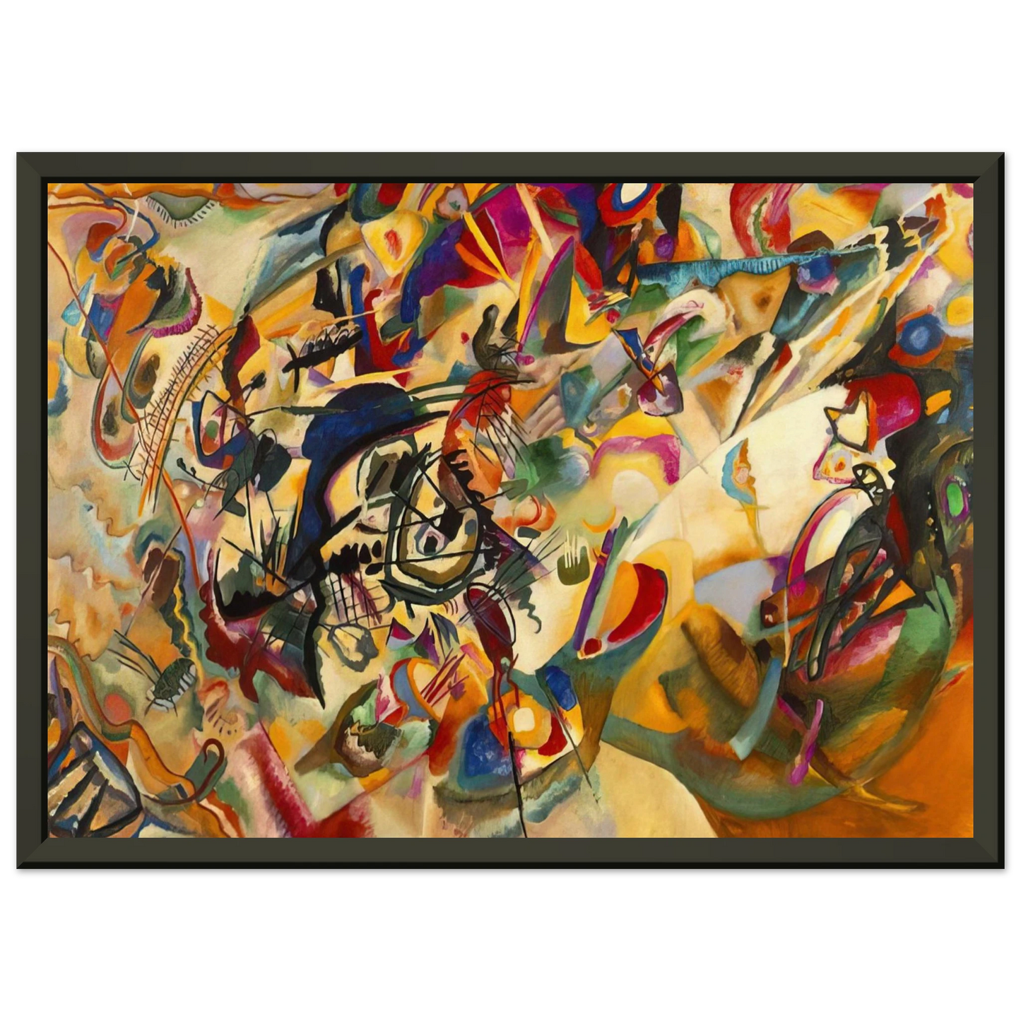 Wassily Kandinsky  COMPOSITION VII 1913 Framed Art Print  - Aluminum Frame - 40x50 cm / 16x20 inches