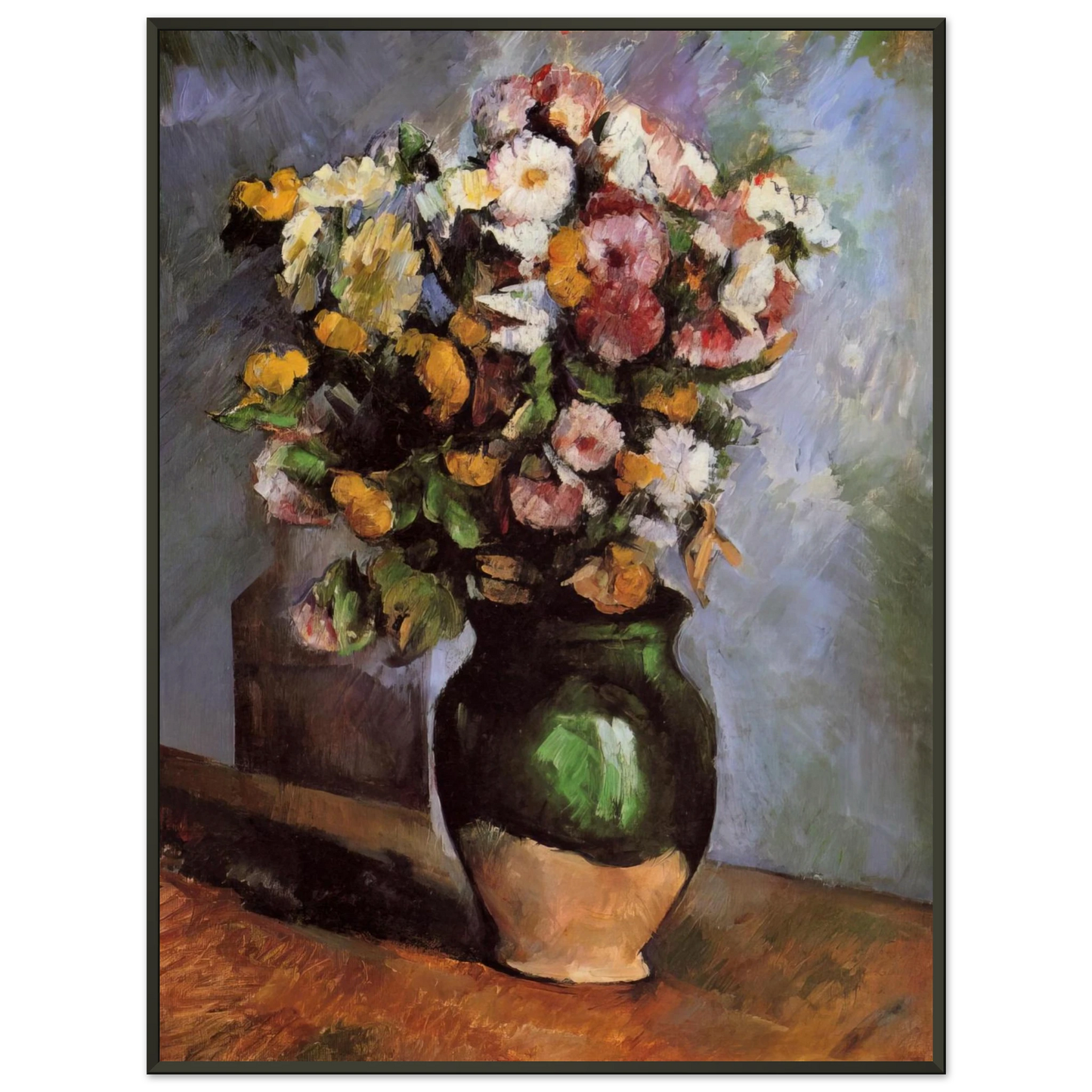 Paul Cezanne  Flowers in an Olive Jar Framed Art Print  - Aluminum Frame - 60x80 cm / 24x32 inches