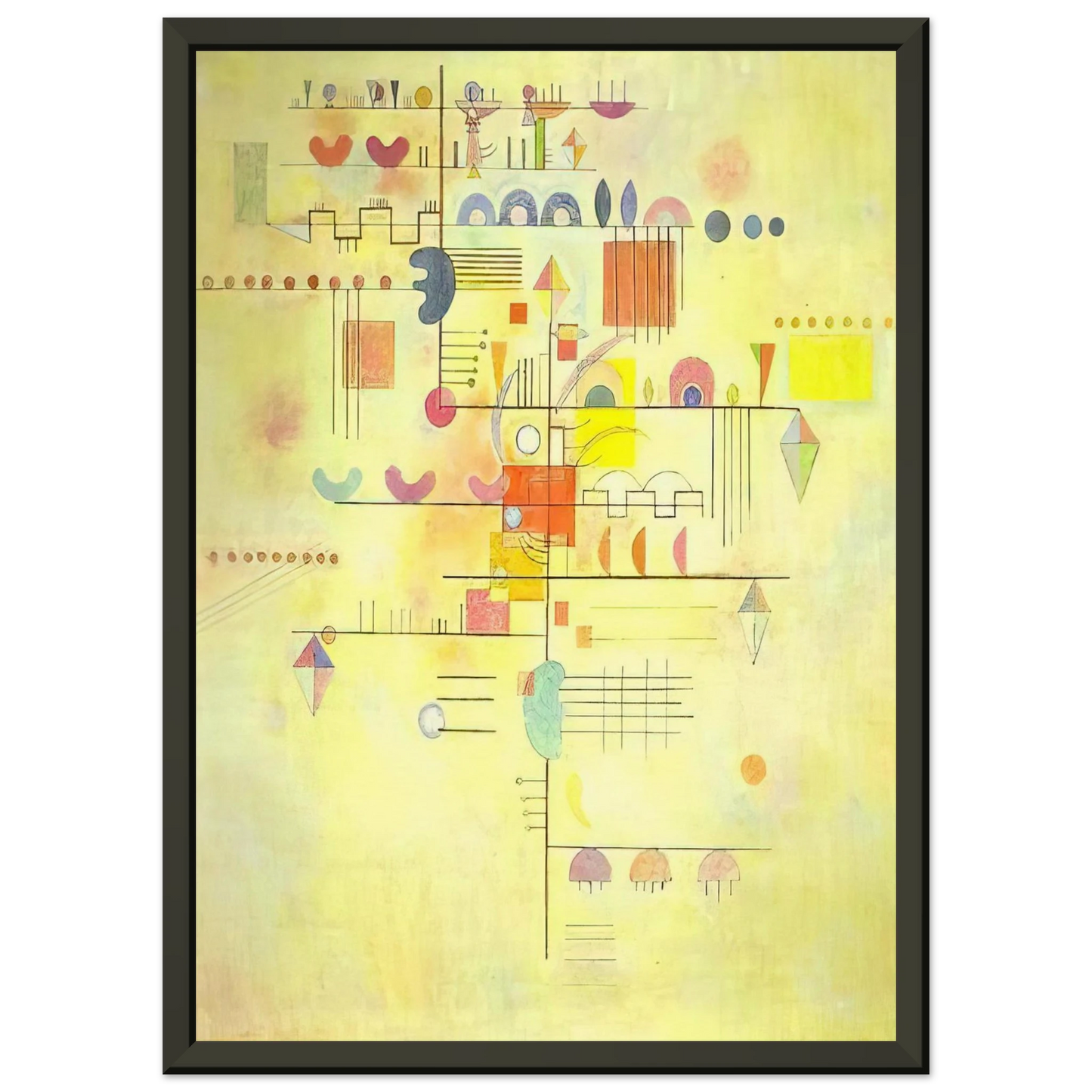 Wassily Kandinsky  GENTLE ACCENT 1934 Framed Art Print  - Aluminum Frame - 60x80 cm / 24x32 inches