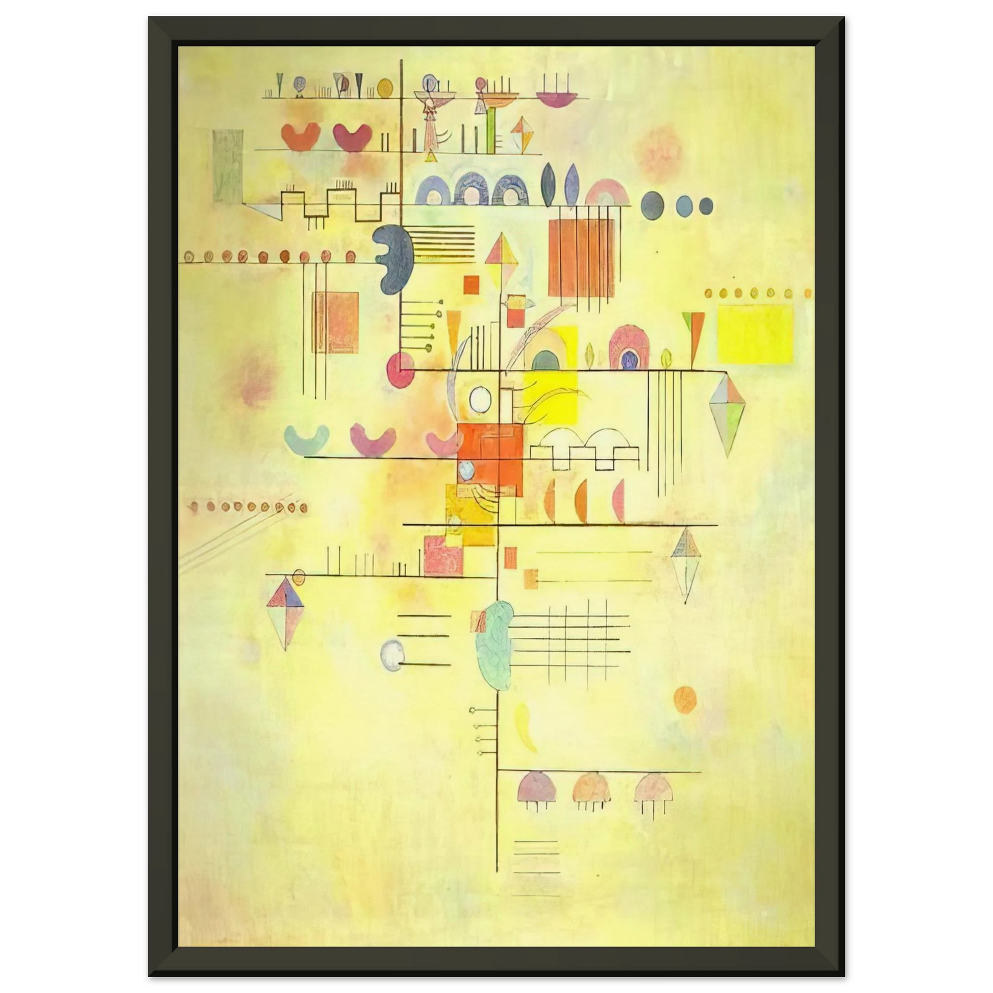 Wassily Kandinsky  GENTLE ACCENT 1934 Framed Art Print  - Aluminum Frame - 60x80 cm / 24x32 inches