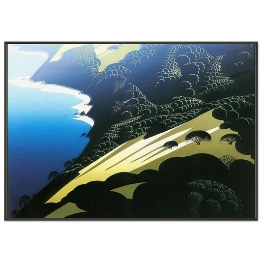 Eyvind Earle  Seaside Pastures Framed Art Print  - Aluminum Frame - 21x29.7 cm / 8x12"