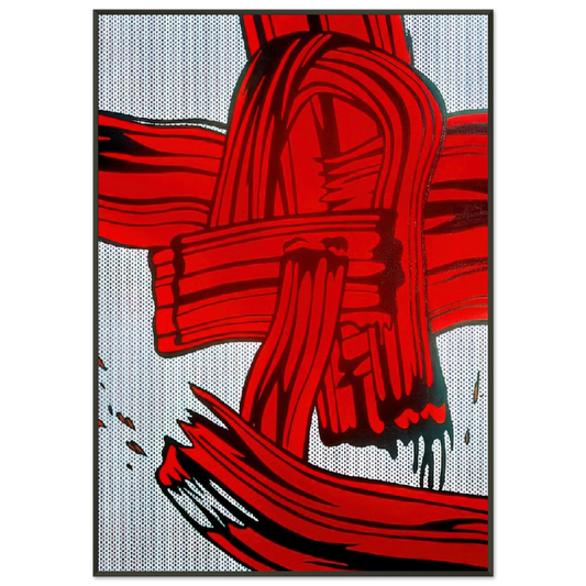 Roy Lichtenstein  RED PAINTING BRUSHSTROKE 1965 Framed Art Print  - Aluminum Frame - 21x29.7 cm / 8x12"