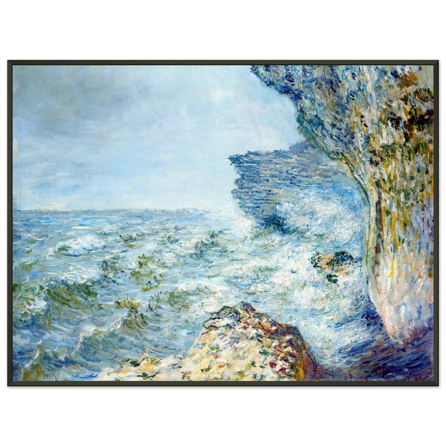 claude monet  The Sea at Fecamp Framed Art Print  - Aluminum Frame - 60x80 cm / 24x32 inches