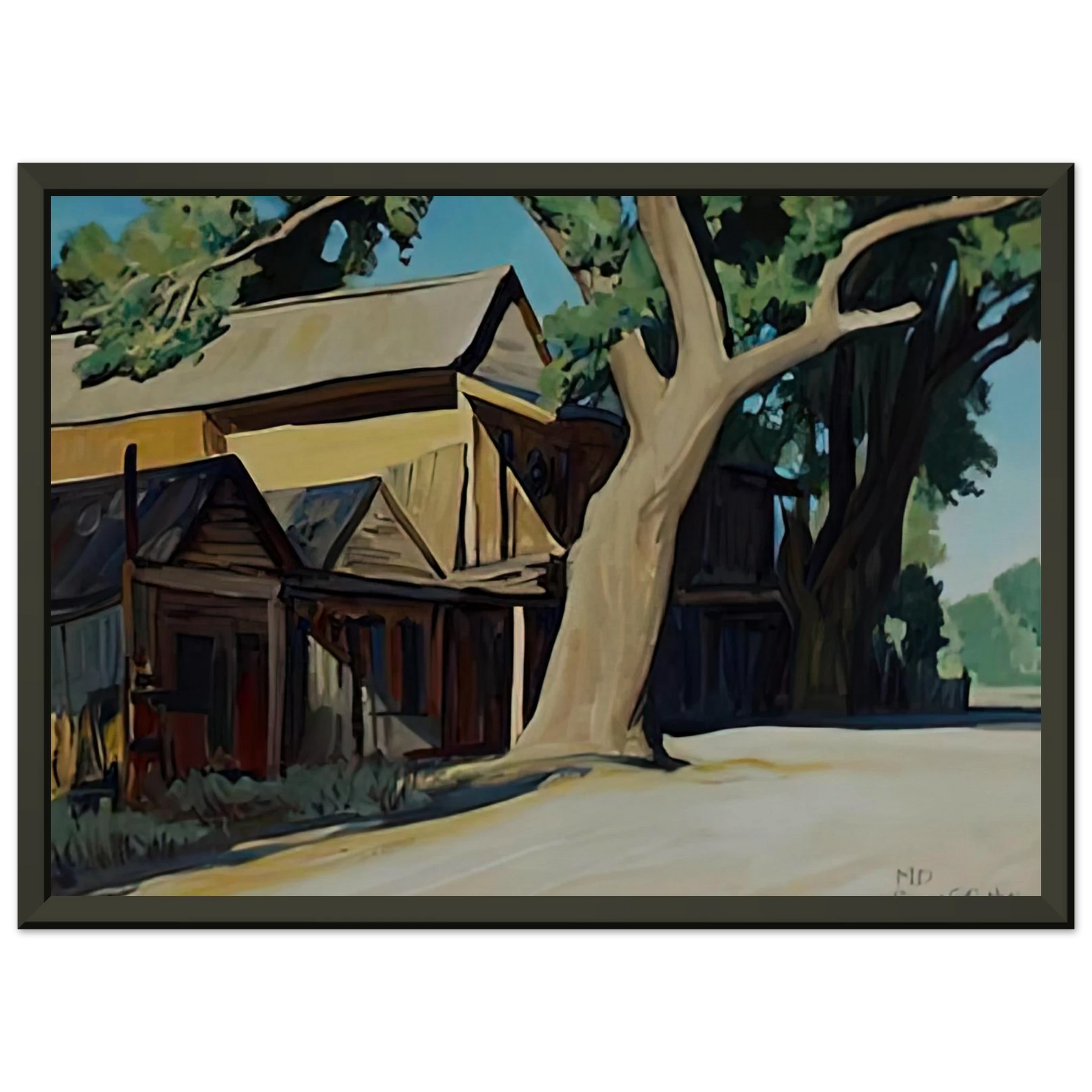 Maynard Dixon  OLD CHINATOWN CARSON CITY NEVADA 1937 Framed Art Print  - Aluminum Frame - 70x100 cm / 28x40 inches
