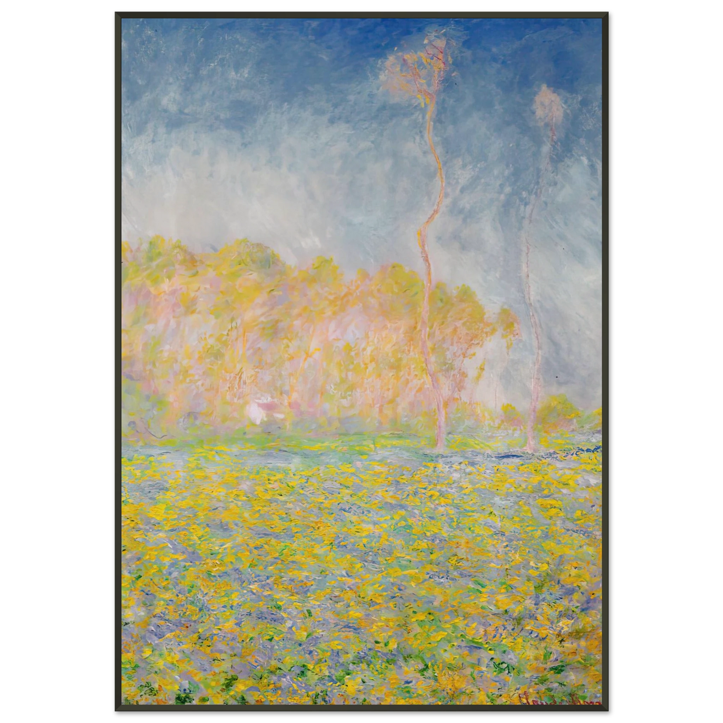claude monet  Springtime Landscape Framed Art Print  - Aluminum Frame - 21x29.7 cm / 8x12"