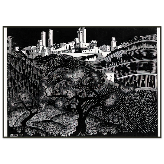MC Escher  ESCHER 10 Framed Art Print  - Aluminum Frame - 21x29.7 cm / 8x12"