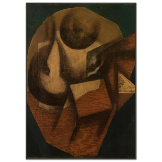 Juan Gris  THE GLASS 1914 Framed Art Print  - Aluminum Frame - 21x29.7 cm / 8x12"