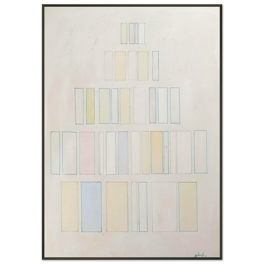 Robert Goodnough  Red and Green with Pale Colors  1966 Framed Art Print  - Aluminum Frame - 21x29.7 cm / 8x12"