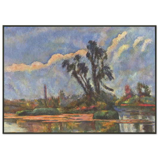 Paul Cezanne  Bank of the Oise Framed Art Print  - Aluminum Frame - 21x29.7 cm / 8x12"