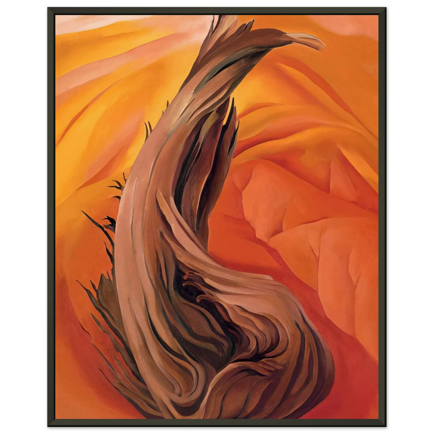 Georgia OKeeffe  Stump in Red Hills Framed Art Print  - Aluminum Frame - 40x50 cm / 16x20 inches