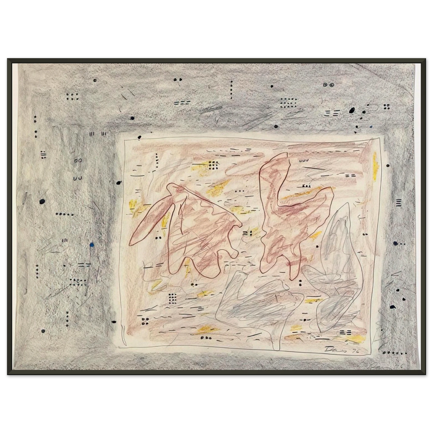 Gene Davis  Eskimo Map  1976 Framed Art Print  - Aluminum Frame - 40x50 cm / 16x20 inches