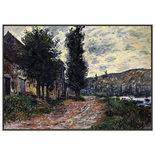 claude monet  Tow Path at Lavacourt Framed Art Print  - Aluminum Frame - 21x29.7 cm / 8x12"