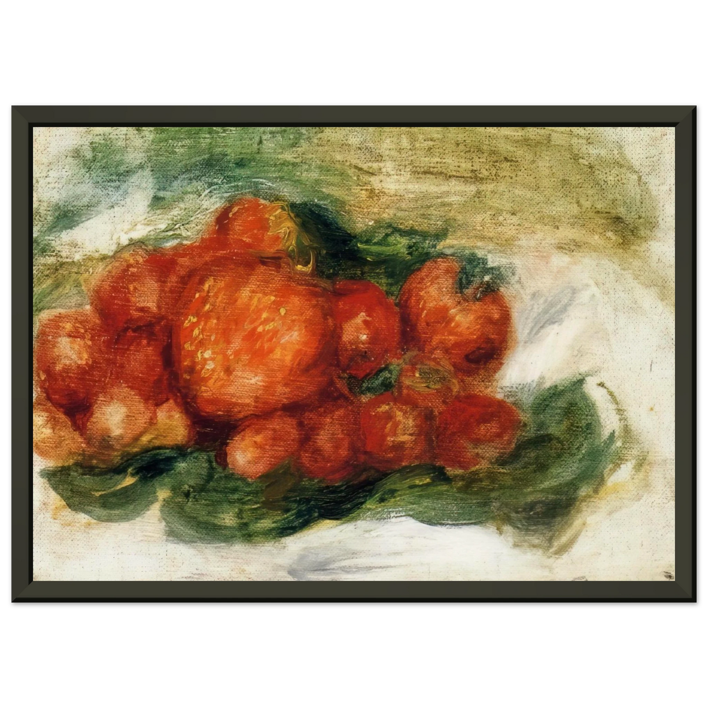 PierreAuguste Renoir  Still Life with Strawberries Framed Art Print  - Aluminum Frame - 40x50 cm / 16x20 inches