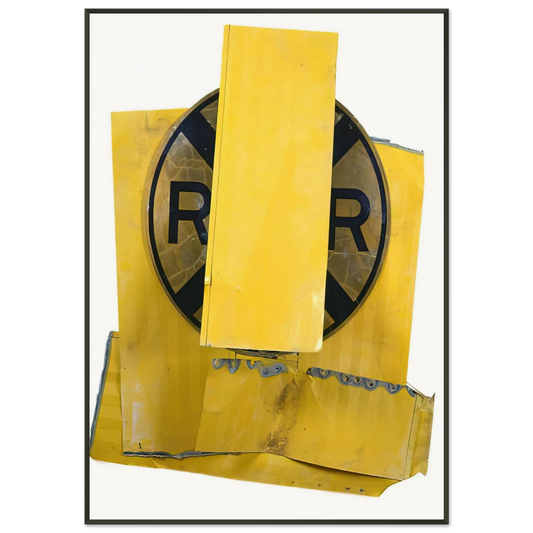 Robert Rauschenberg  YELLOW VISOR GLUT 1989 Framed Art Print  - Aluminum Frame - 21x29.7 cm / 8x12"