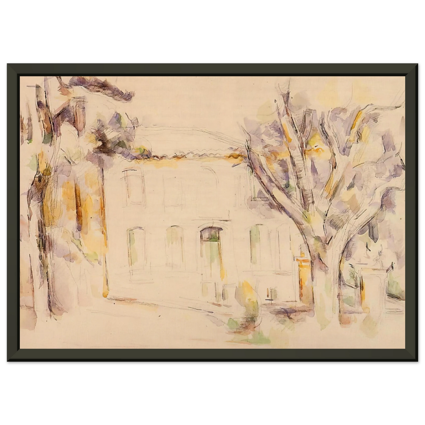 Paul Cezanne  House in Provence Framed Art Print  - Aluminum Frame - 40x50 cm / 16x20 inches