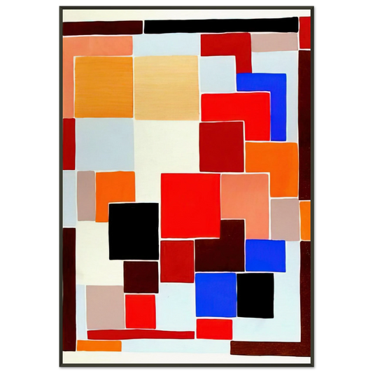 Sonia Delaunay  DESIGN IN THE STYLE OF MONDRIAN POSSIBLY FOR A RUG FROM COMPOSITIONS COLOURS IDEAS 1931 Framed Art Print  - Aluminum Frame - 21x29.7 cm / 8x12"