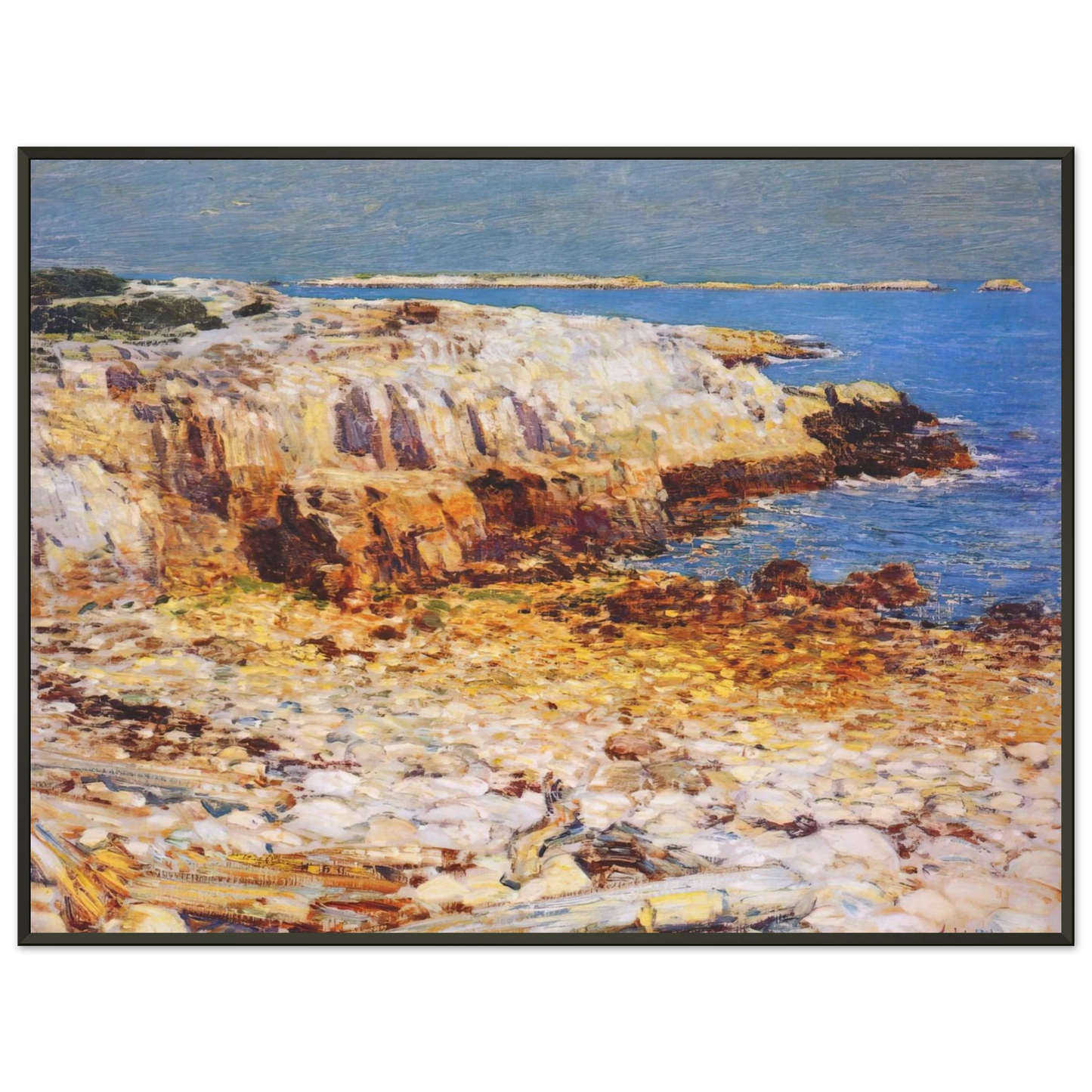 Childe Hassam  Northeast Headlands New England Coast Framed Art Print  - Aluminum Frame - 40x50 cm / 16x20 inches