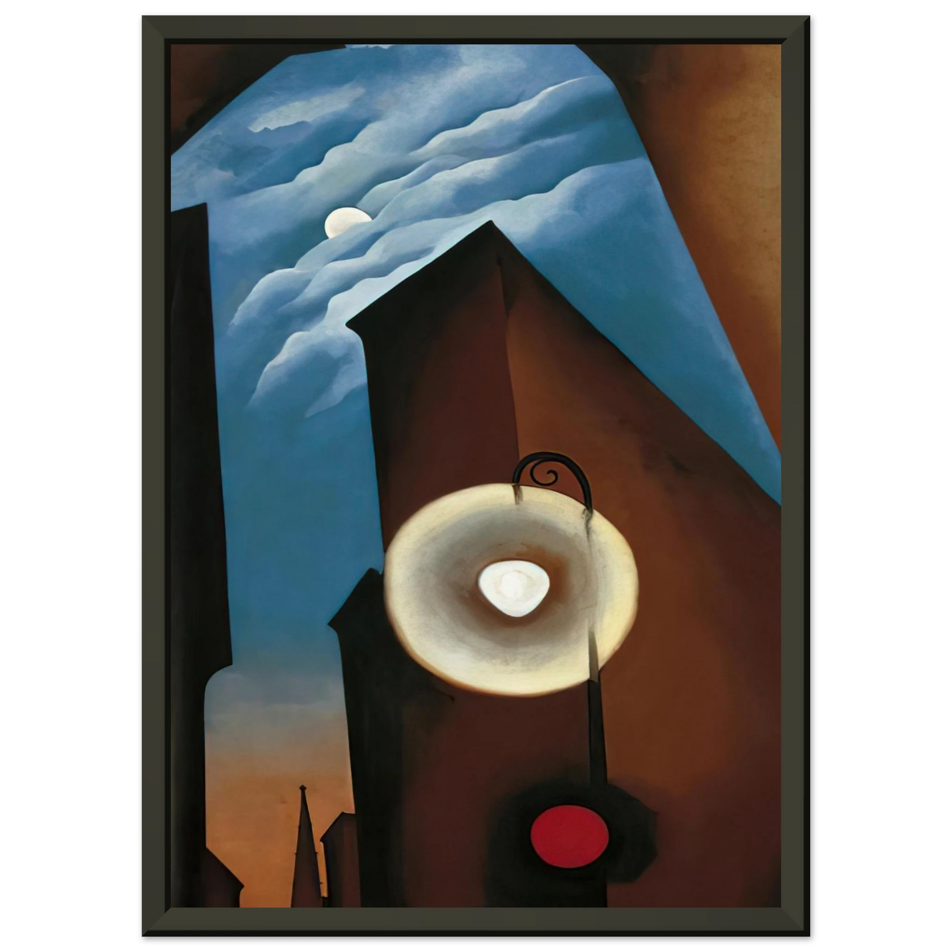 Georgia OKeeffe  New York with Moon Framed Art Print  - Aluminum Frame - 60x80 cm / 24x32 inches