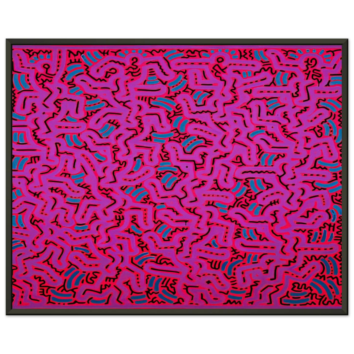 Keith Haring  UNTITLED 1984 Framed Art Print  - Aluminum Frame - 40x50 cm / 16x20 inches