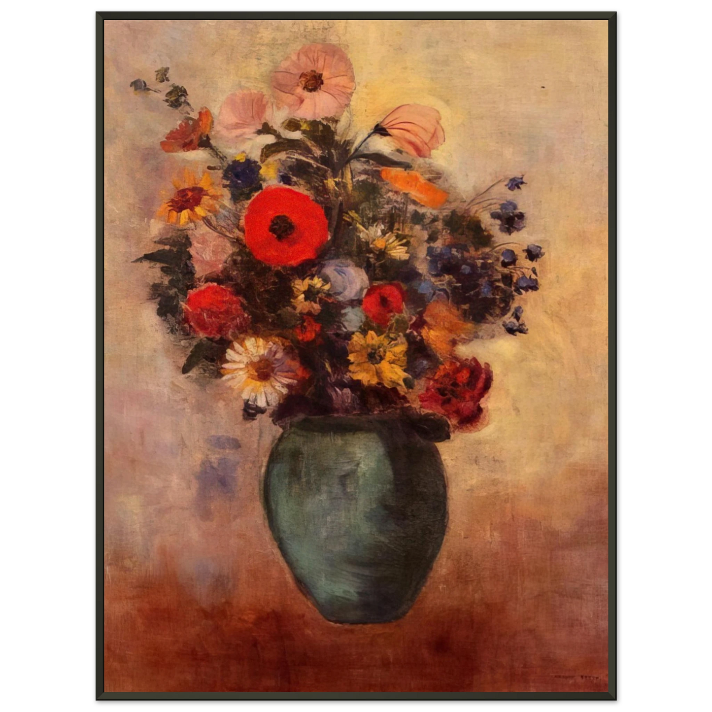 Odilon Redon  VASE OF FLOWERS 3 Framed Art Print  - Aluminum Frame - 60x80 cm / 24x32 inches