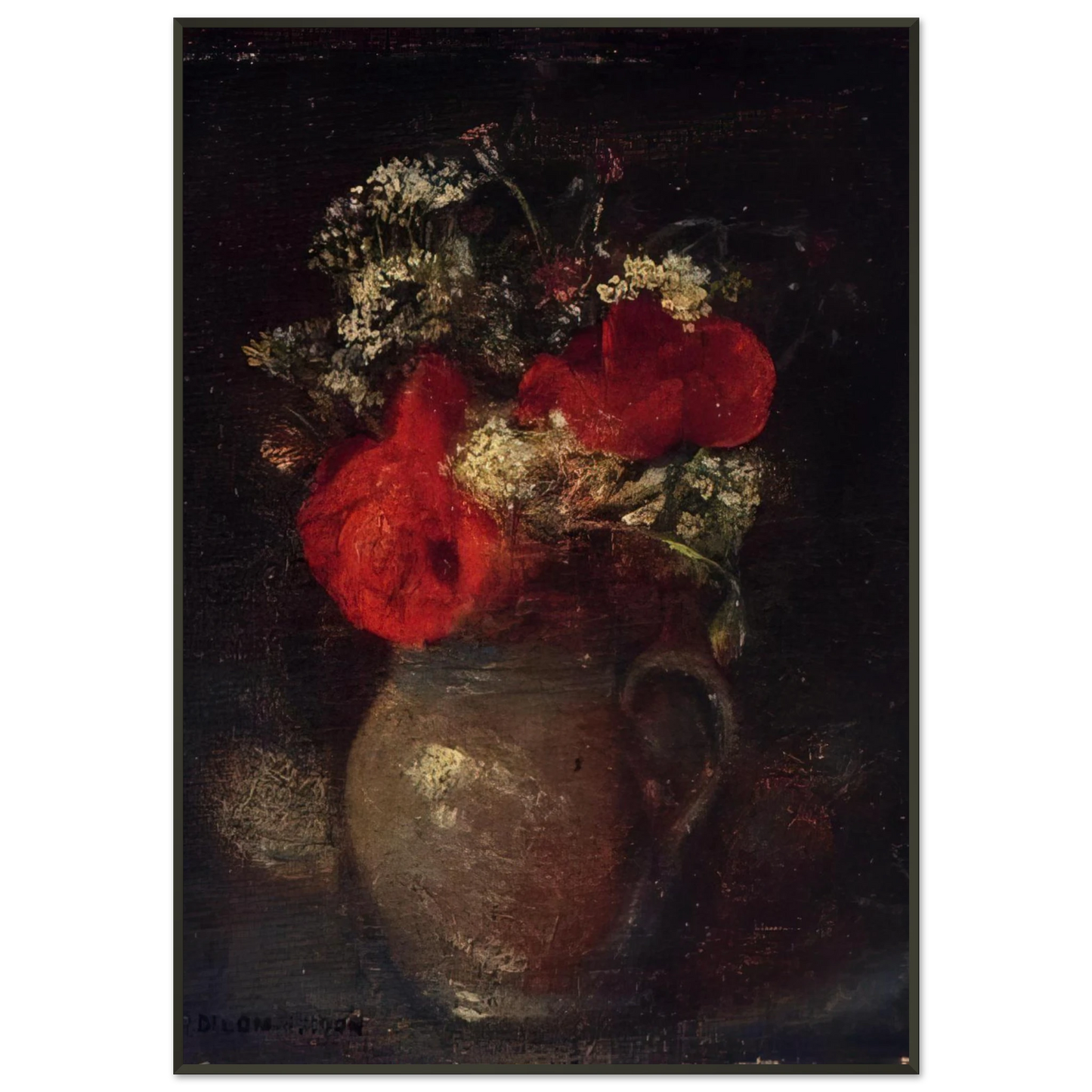 Odilon Redon  BOUQUET Framed Art Print  - Aluminum Frame - 21x29.7 cm / 8x12"