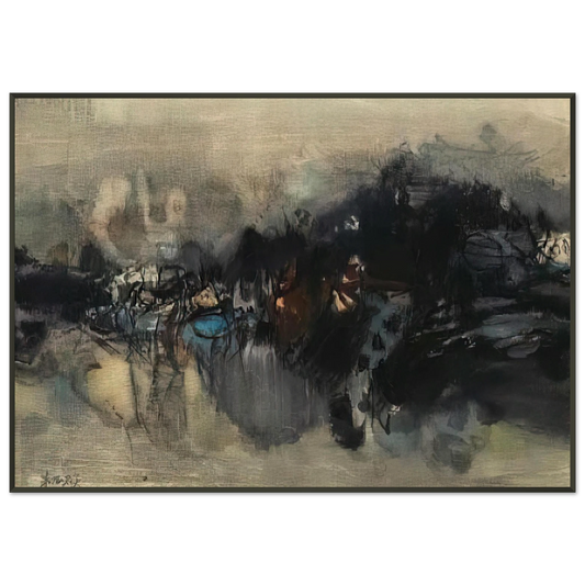Chu teh Chun  UNTITLED 1964 Framed Art Print  - Aluminum Frame - 21x29.7 cm / 8x12"