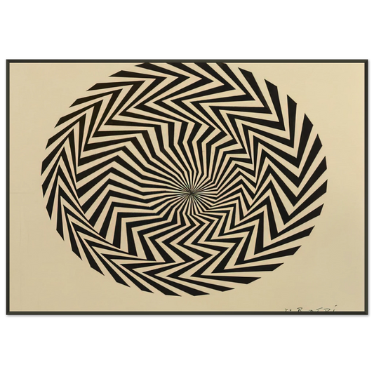 Bridget Riley  BLAZE STUDY 1962 Framed Art Print  - Aluminum Frame - 21x29.7 cm / 8x12"