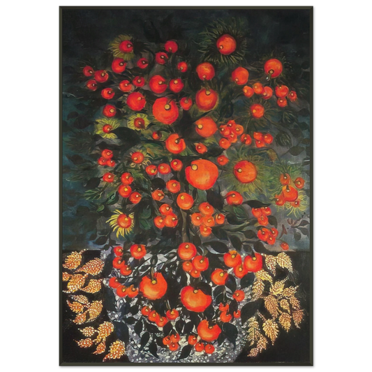 Seraphine Louis  Untitled  Naive Art Primitivism Framed Art Print  - Aluminum Frame - 21x29.7 cm / 8x12"