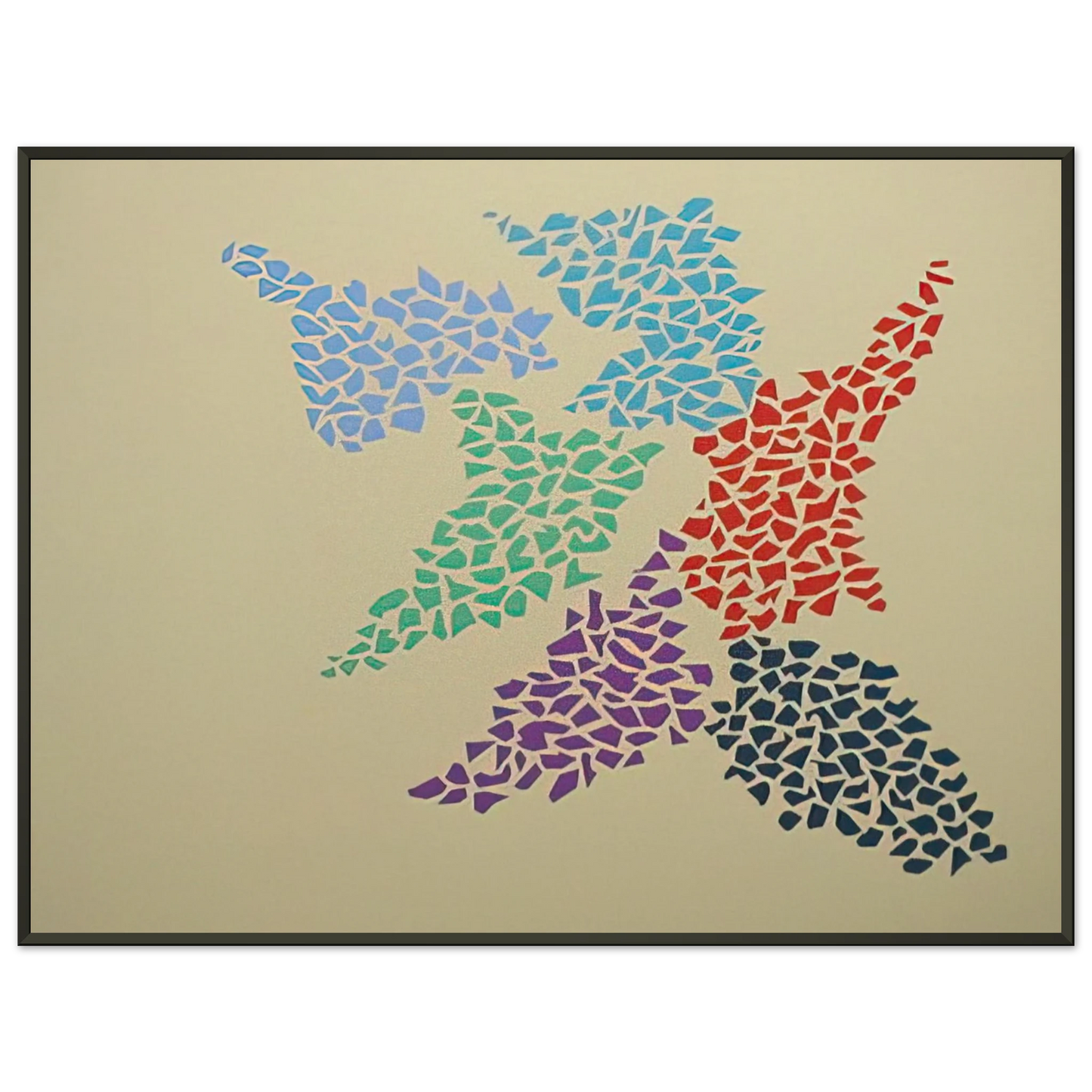 Robert Goodnough  Confetti Pattern  1973 Framed Art Print  - Aluminum Frame - 60x80 cm / 24x32 inches