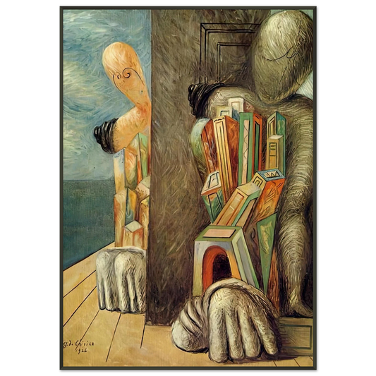 Giorgio de Chirico  ARCHAEOLOGISTS 1926 Framed Art Print  - Aluminum Frame - 21x29.7 cm / 8x12"