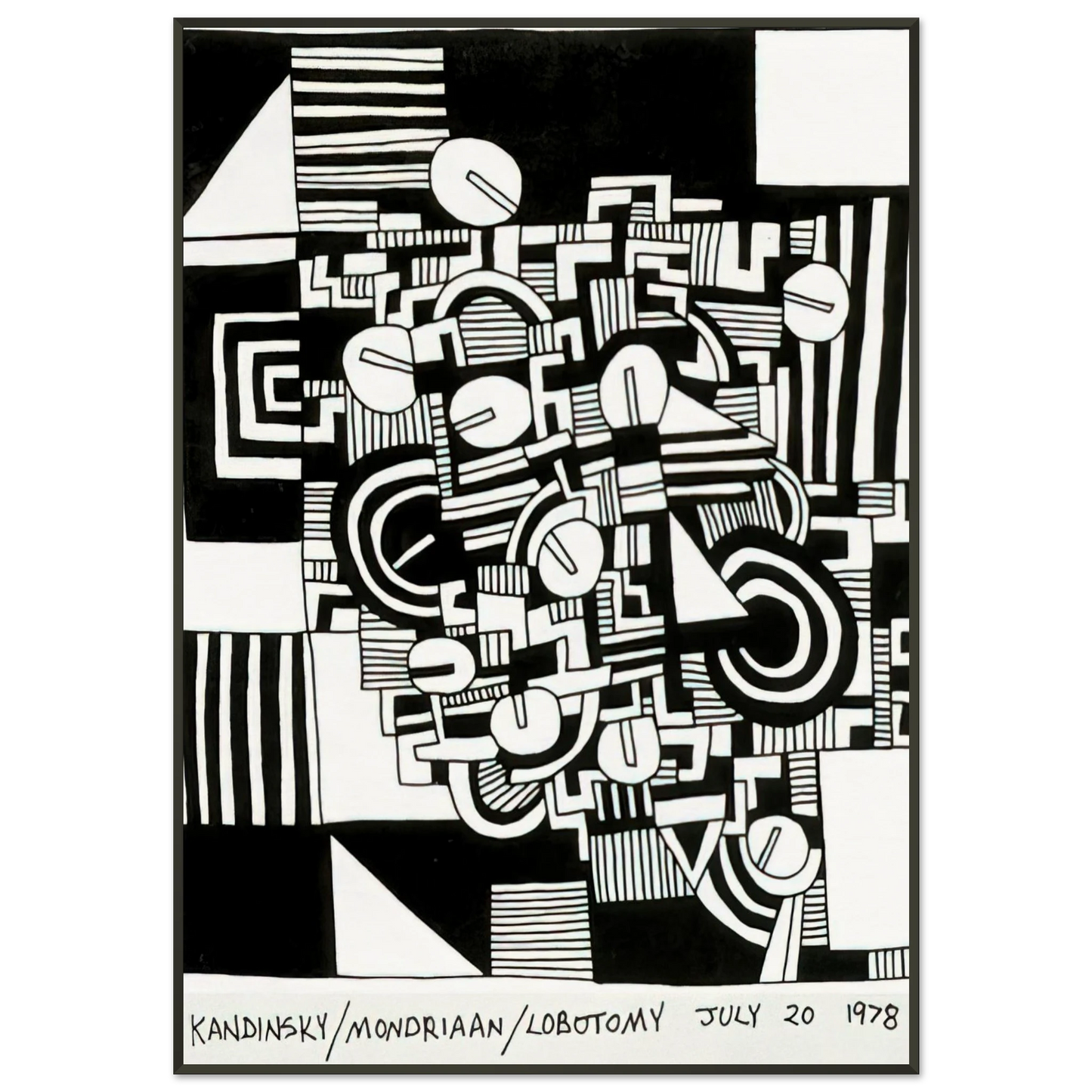 Keith Haring  UNTITLED 1978 Framed Art Print  - Aluminum Frame - 21x29.7 cm / 8x12"
