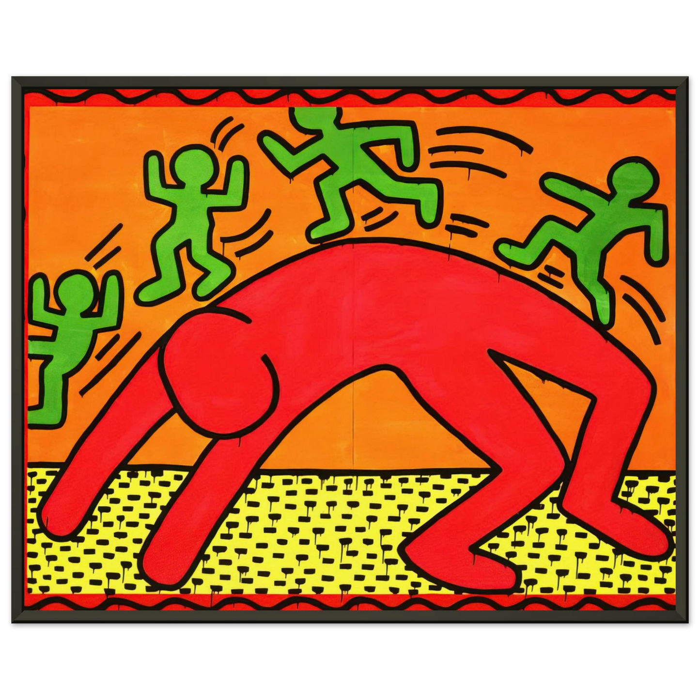 Keith Haring  UNTITLED 1982 2 Framed Art Print  - Aluminum Frame - 70x100 cm / 28x40 inches