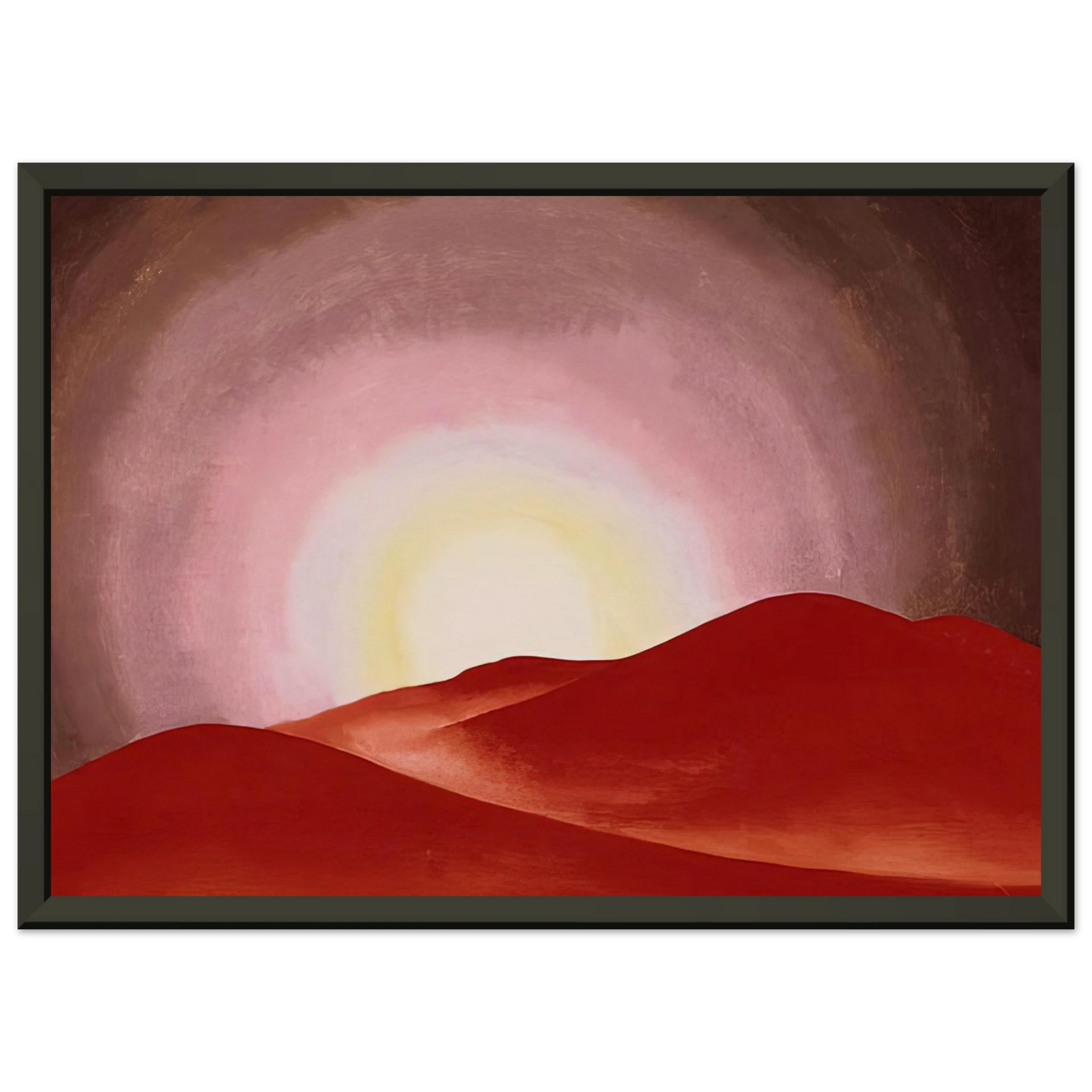 Georgia OKeeffe  Red Hills Lake George Framed Art Print  - Aluminum Frame - 70x100 cm / 28x40 inches