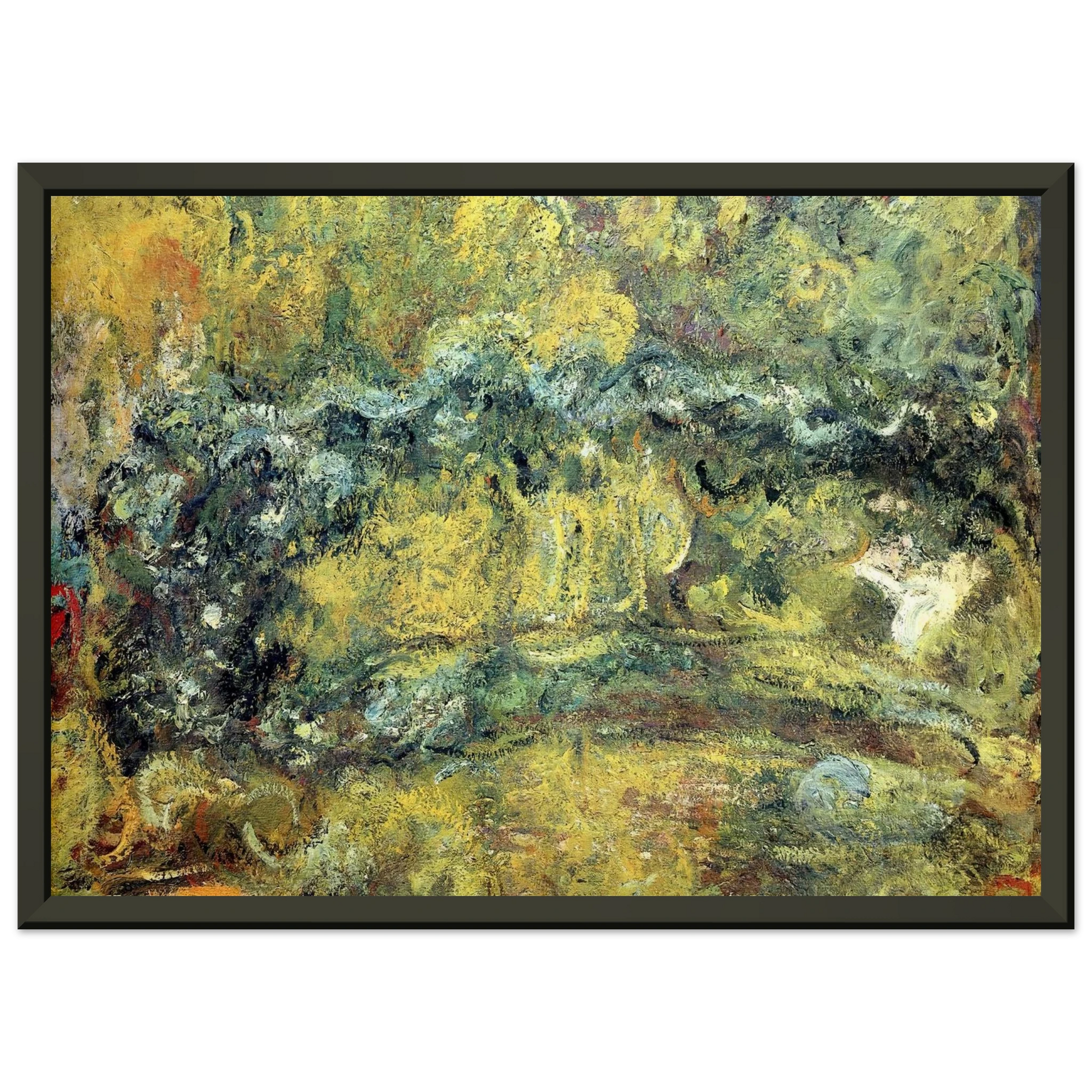 claude monet  The Japanis Bridge Footbridge over the WaterLily Pond Framed Art Print  - Aluminum Frame - 70x100 cm / 28x40 inches