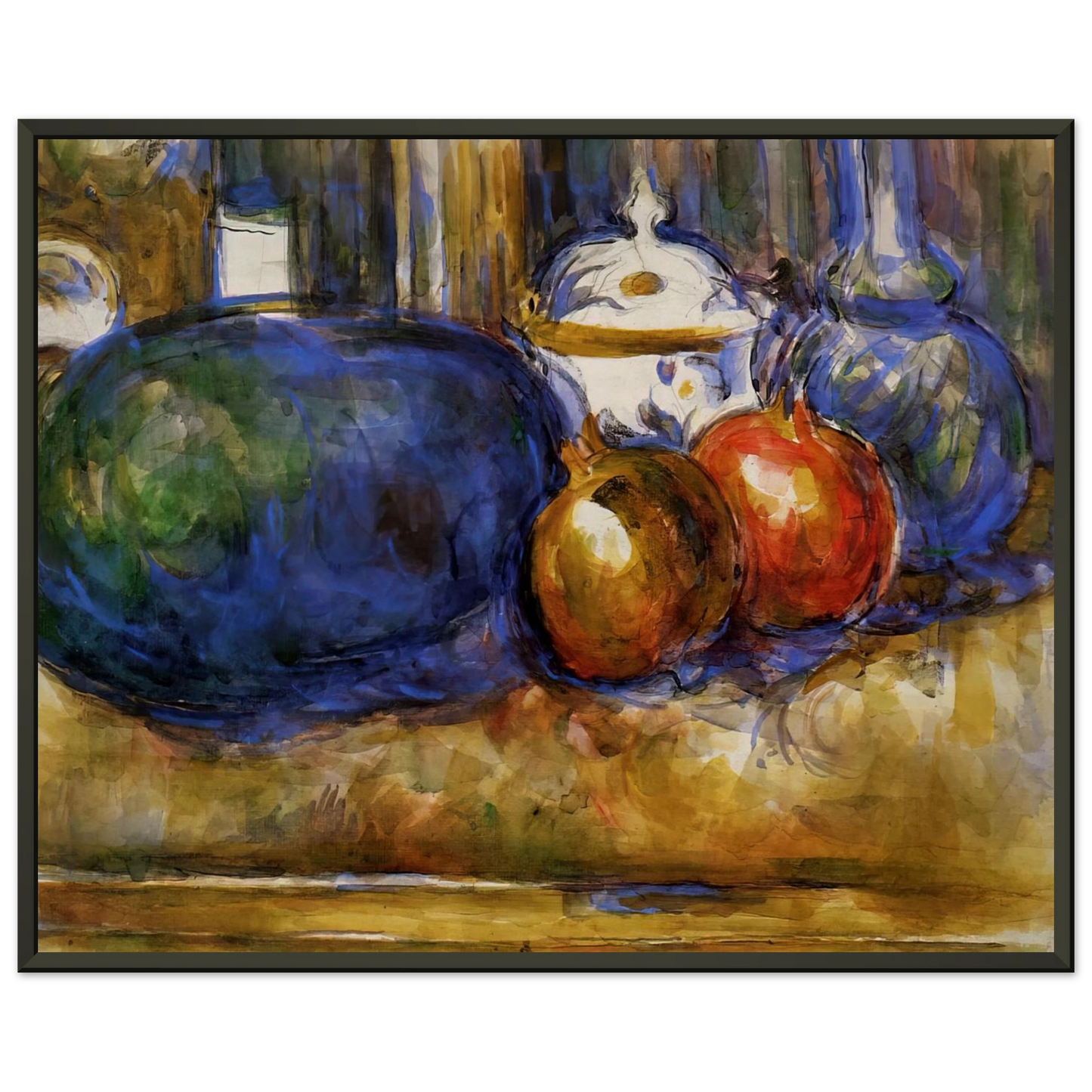 Paul Cezanne  Still Life with Watermelon and Pemegranates Framed Art Print  - Aluminum Frame - 40x50 cm / 16x20 inches
