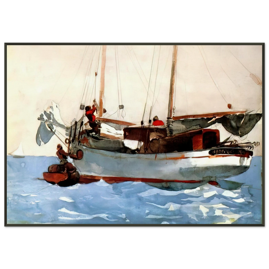 Winslow Homer  TAKING ON WET PROVISIONS Framed Art Print  - Aluminum Frame - Default Title