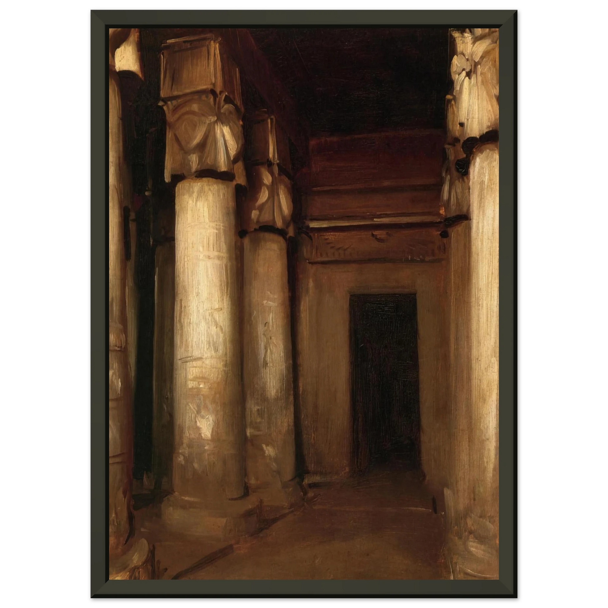 John Singer Sargent  Temple of Denderah Framed Art Print  - Aluminum Frame - 60x80 cm / 24x32 inches