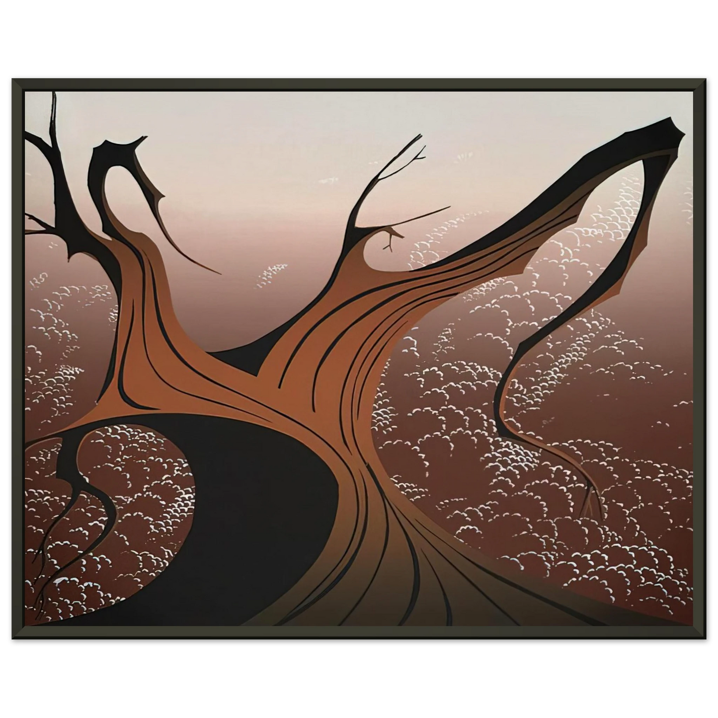 Eyvind Earle  Brown Tree Framed Art Print  - Aluminum Frame - 60x80 cm / 24x32 inches