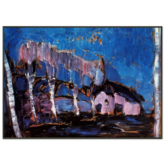 Piet Mondrian  Evening landscape Framed Art Print  - Aluminum Frame - 21x29.7 cm / 8x12"