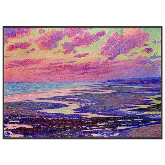Theo van Rysselberghe  THE BEACH AT AMBLETEUSE AT LOW TIDE 1900 Framed Art Print  - Aluminum Frame - 21x29.7 cm / 8x12"