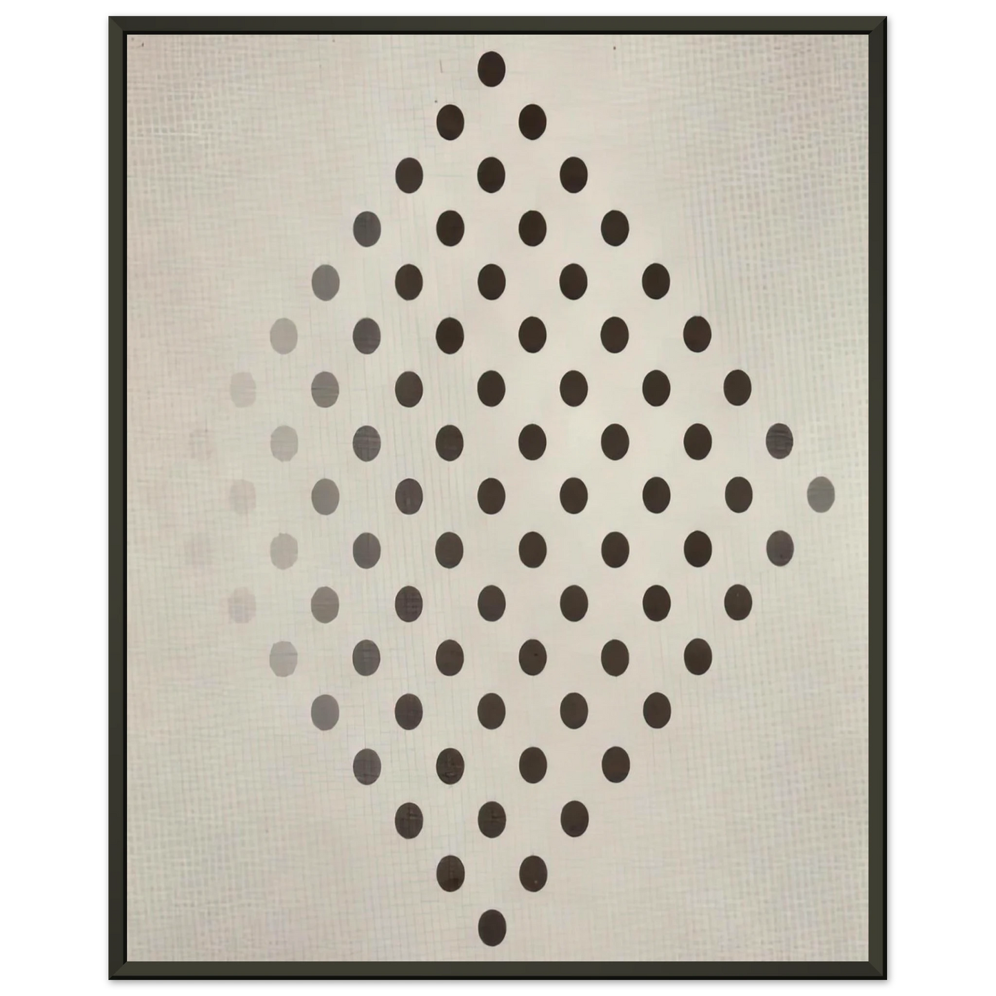 Bridget Riley  BLACK TO WHITE DISKS 1952 Framed Art Print  - Aluminum Frame - 40x50 cm / 16x20 inches