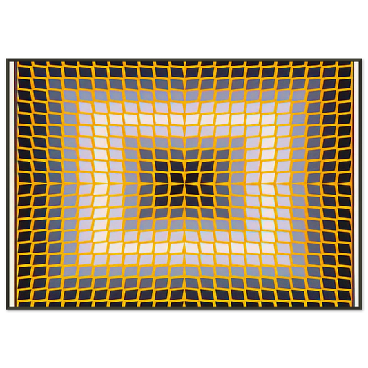 Victor Vasarely  Quasar Dia  1965 Framed Art Print  - Aluminum Frame - 21x29.7 cm / 8x12"