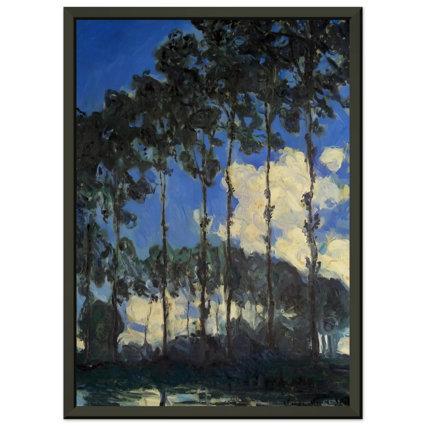 claude monet  Poplars on the Banks of the Epte Framed Art Print  - Aluminum Frame - 60x80 cm / 24x32 inches