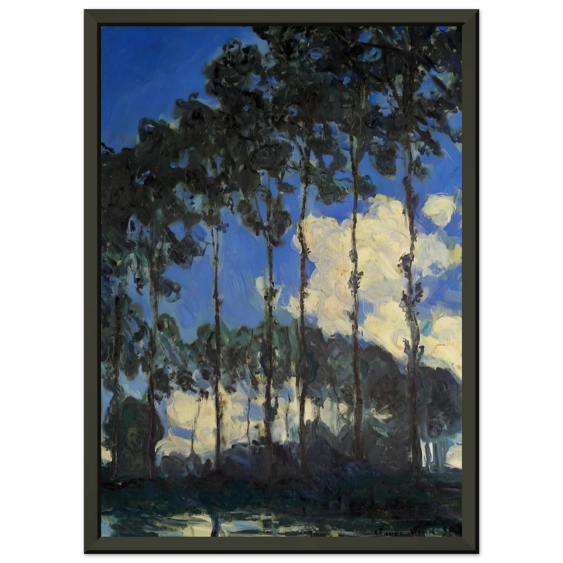 claude monet  Poplars on the Banks of the Epte Framed Art Print  - Aluminum Frame - 60x80 cm / 24x32 inches