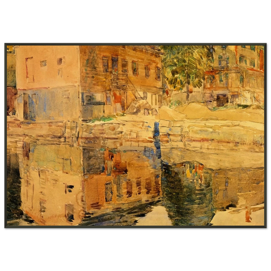 Childe Hassam  The Mirror Cos Cob Connecticut Framed Art Print  - Aluminum Frame - 21x29.7 cm / 8x12"